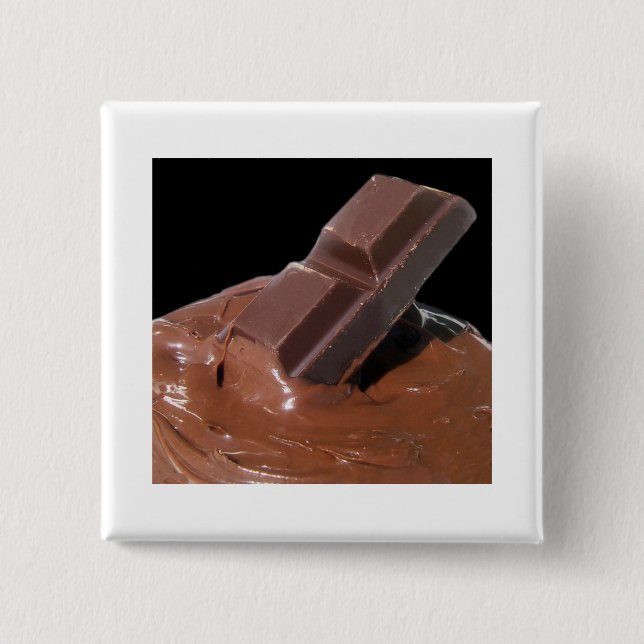 Chocolate 2 Inch Square Button (Front)