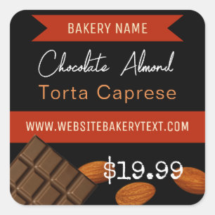Chocolate Almond Torta Caprese Square Sticker