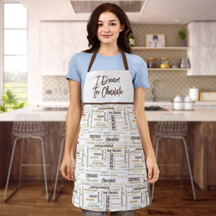 Chocolate Almonds and Dark Chocolate Word Cloud Apron