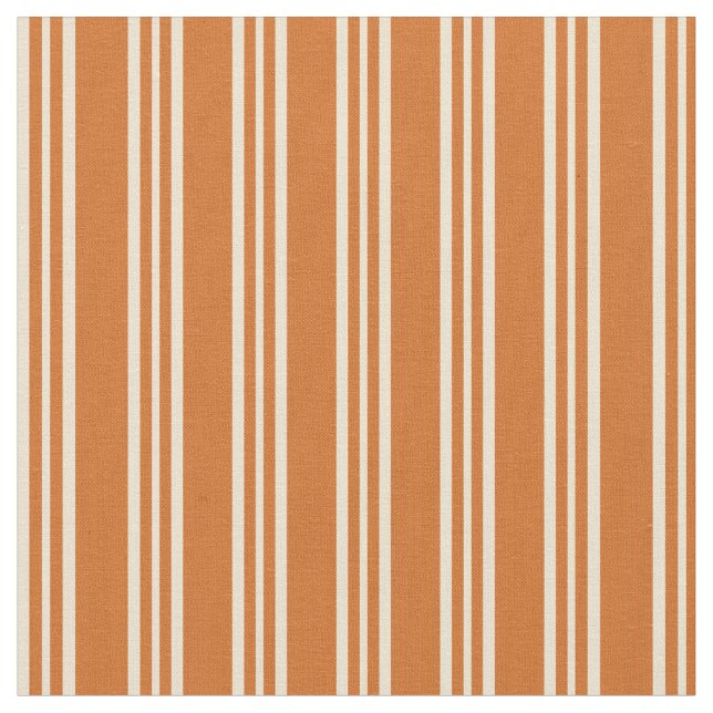 Chocolate and Beige Lines Fabric (Close Up)