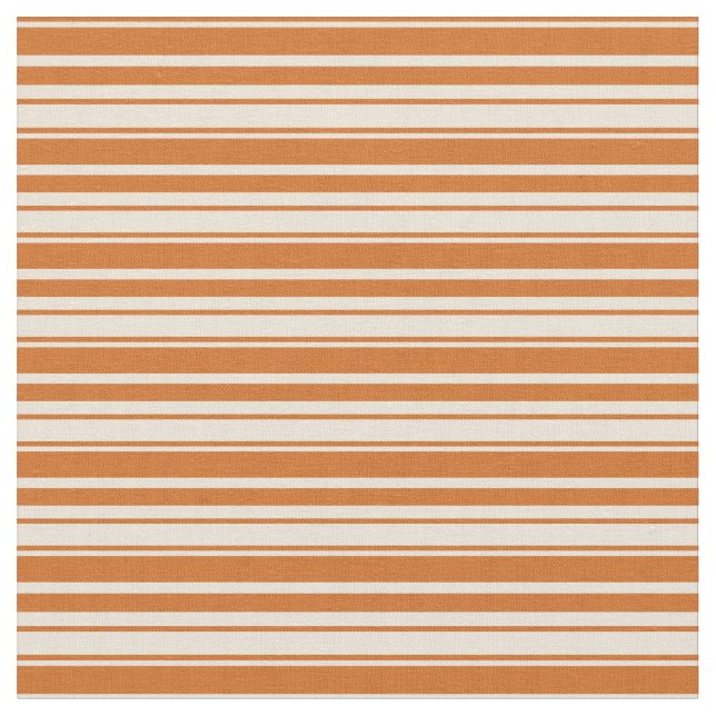Chocolate and Bisque Striped Pattern Fabric (Close Up)
