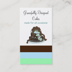 Chocolate and Blue Designer Cake Business Card