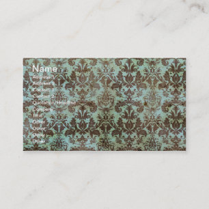 Chocolate and Mint Vintage Wallpaper Business Card