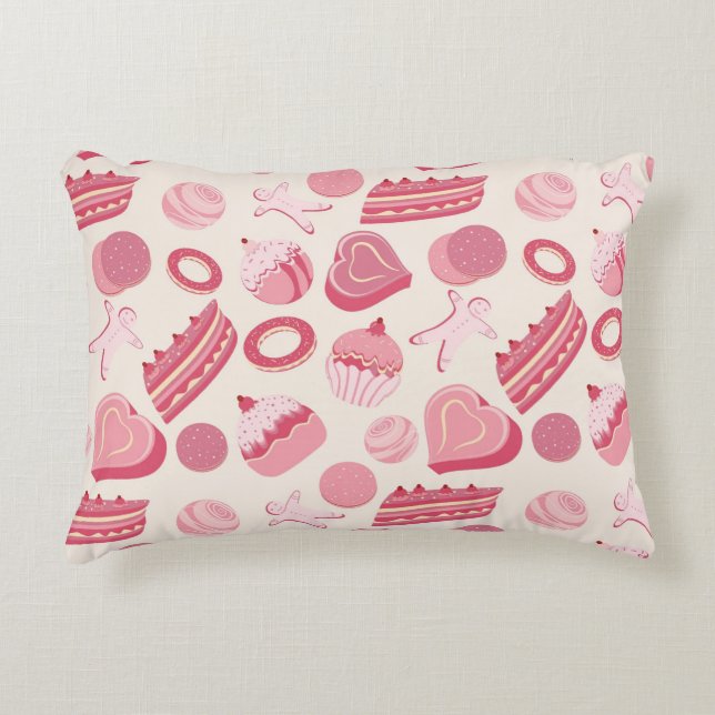 Chocolate and pastries pattern 2 decorative pillow (Front)