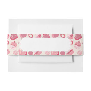Chocolate and pastries pattern 2 invitation belly band