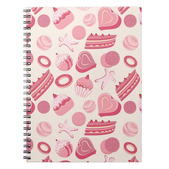 Chocolate and pastries pattern 2 notebook (Front)