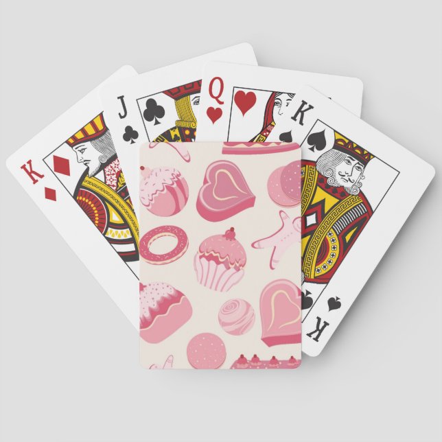 Chocolate and pastries pattern 2 playing cards (Back)