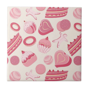 Chocolate and pastries pattern 2 tile