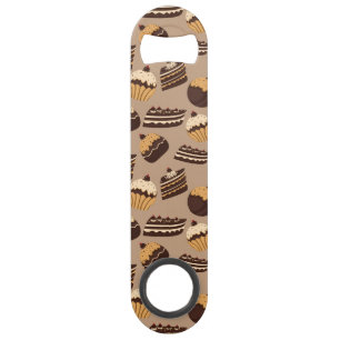 Chocolate and pastries pattern 3 bar key