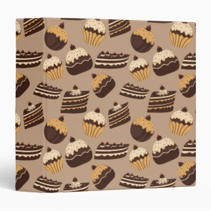 Chocolate and pastries pattern 3 binder