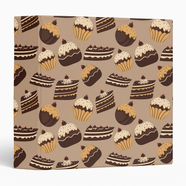 Chocolate and pastries pattern 3 binder (Front/Spine)
