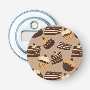 Chocolate and pastries pattern 3 bottle opener