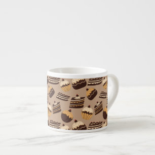 Chocolate and pastries pattern 3 espresso cup
