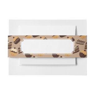 Chocolate and pastries pattern 3 invitation belly band