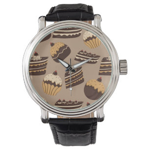 Chocolate and pastries pattern 3 watch