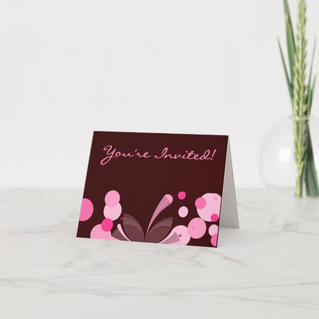 Chocolate and Pink Invitation (Front)