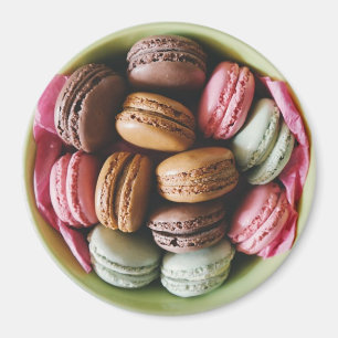 Chocolate and Pink Macaroon Refrigerator Magnet