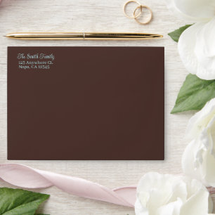Chocolate And Serene Powder Blue Customizable Text Envelope