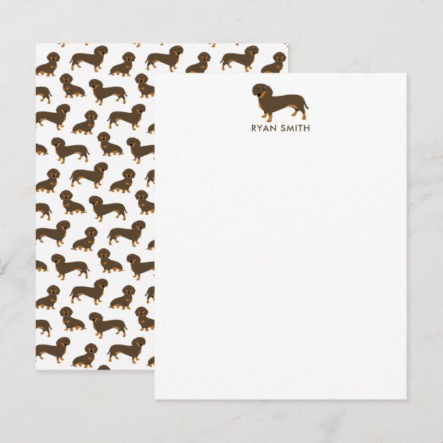 Chocolate and Tan Dachshund Card (Front/Back)