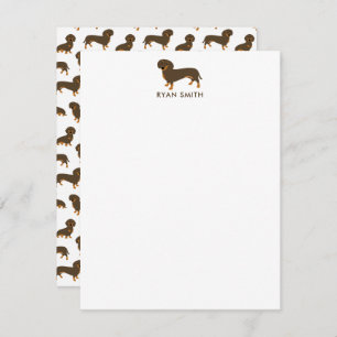 Chocolate and Tan Dachshund Card