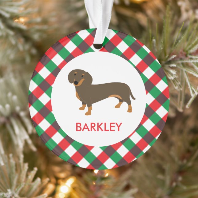 Chocolate and Tan Dachshund Ornament (Tree)