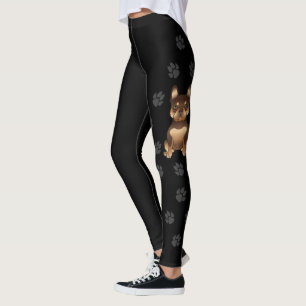 Chocolate And Tan French Bulldog / Frenchie & Paws Leggings