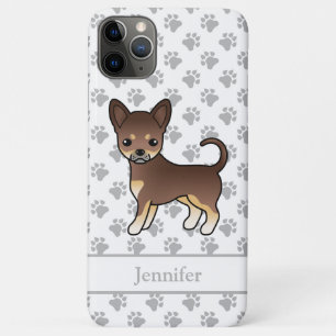 Chocolate And Tan Smooth Coat Chihuahua Dog & Name iPhone 11 Pro Max Case