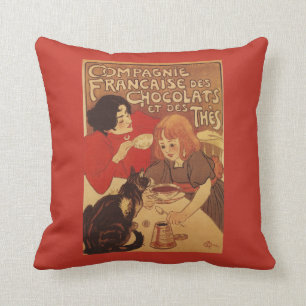 Chocolate and Tea Co Mother and Daughter Throw Pillow