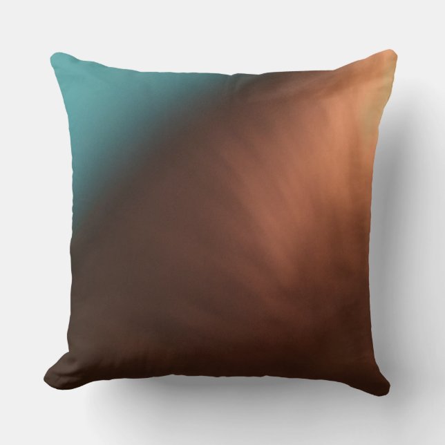 Chocolate And Turquoise Throw Pillow (Front)