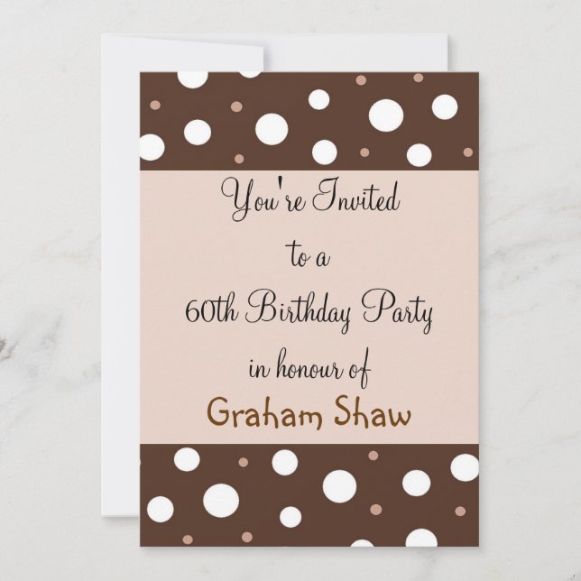 Chocolate and Vanilla 60th Birthday Invitation (Front)