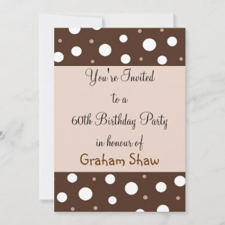 Chocolate and Vanilla 60th Birthday Invitation
