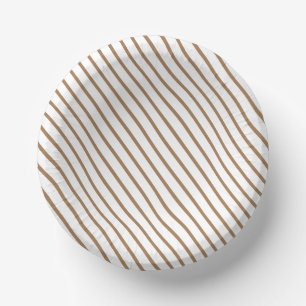Chocolate and white Cute stripes for birtday party Paper Plate