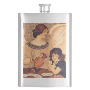 Chocolate Angel French Antique Hip Flask