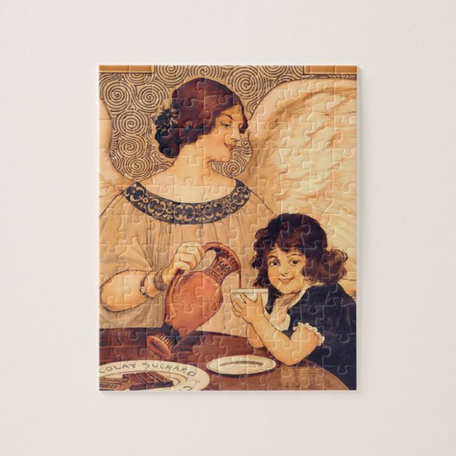 Chocolate Angel French Antique Jigsaw Puzzle (Vertical)
