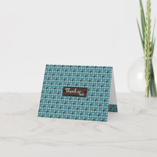 Chocolate Aqua Bubbles Thank You Note (Front)