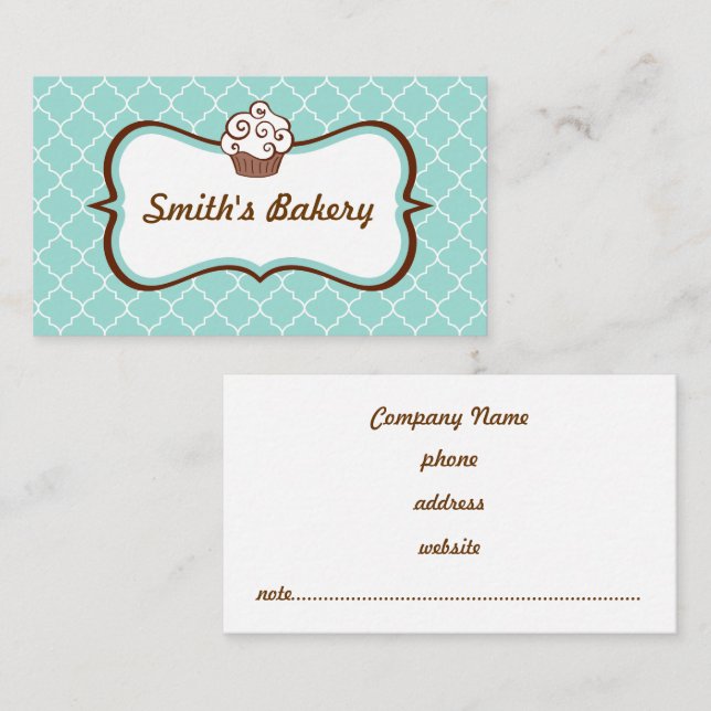 Chocolate Aqua Business Card (Front/Back)