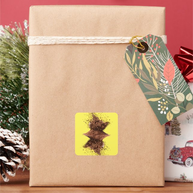 Chocolate art  square sticker (Holiday)