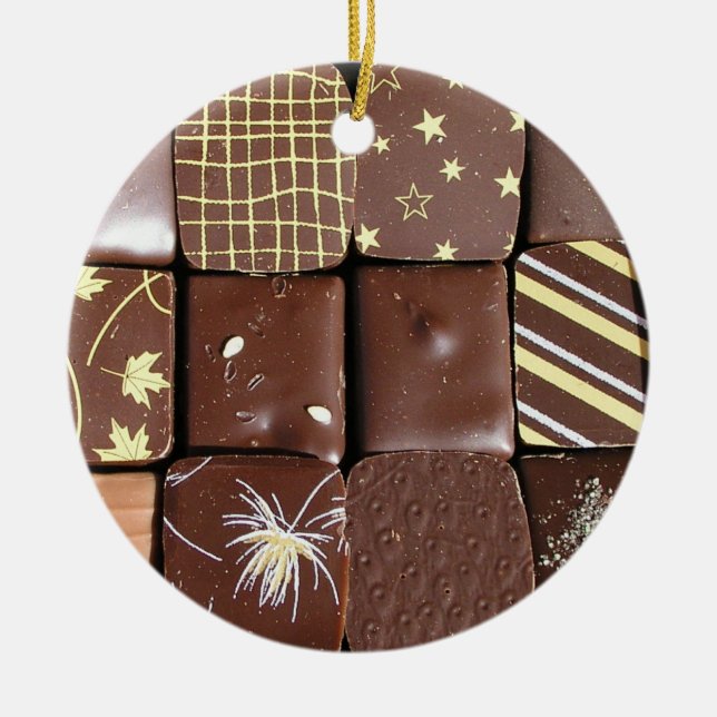 Chocolate assortments ceramic ornament (Front)