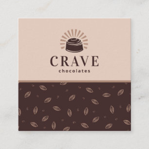 Chocolate, Bakery, Sweets Shop Customizable Square Business Card
