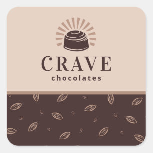 Chocolate, Bakery, Sweets Shop Customizable Square Sticker