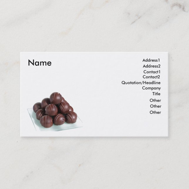 Chocolate Balls business card (Front)