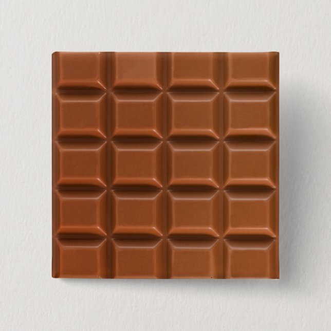 Chocolate bar background badge 2 inch square button (Front)