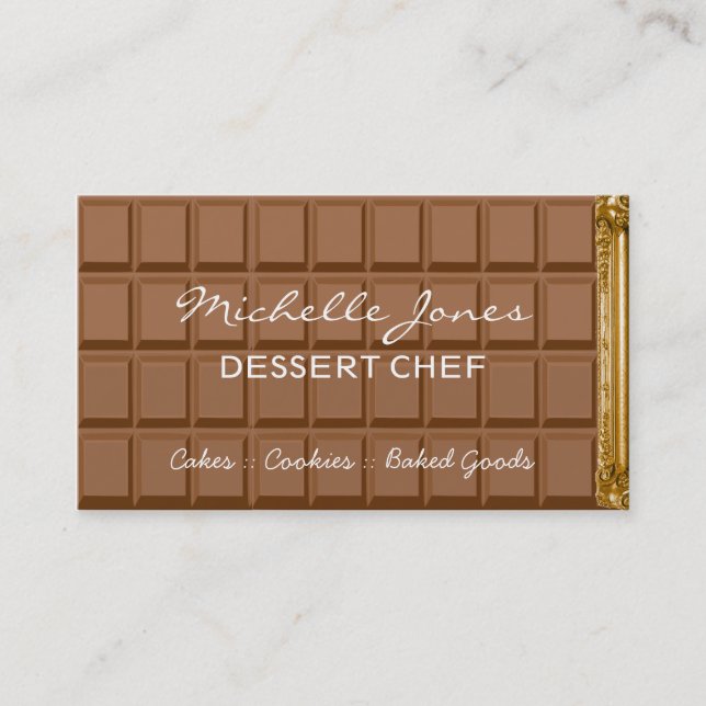 Chocolate bar dessert chef business card (Front)