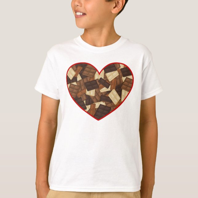Chocolate Bars Heart Design T-Shirt (Front)