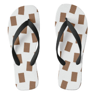 Chocolate Bars White Background Flip Flops