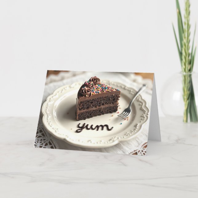 Chocolate Birthday Cake  Card (Front)