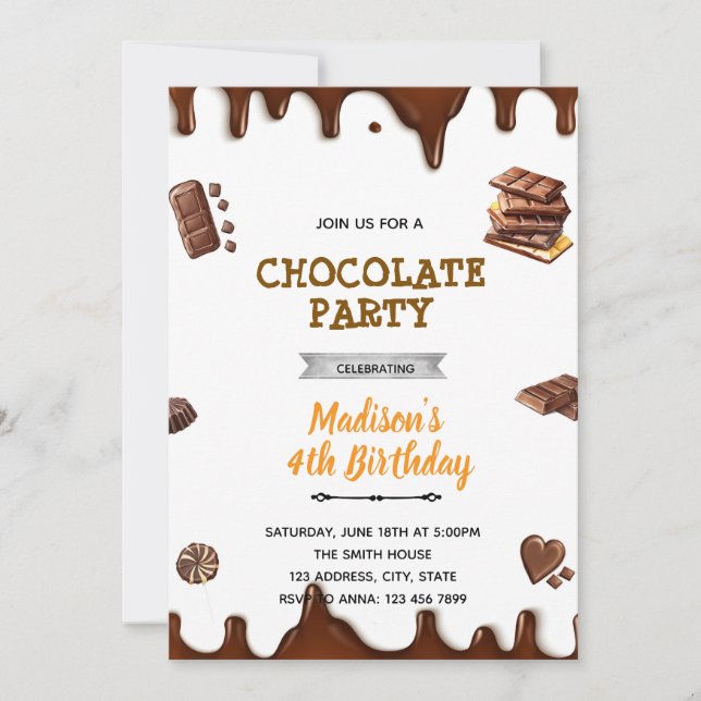 Chocolate birthday invitation (Front)