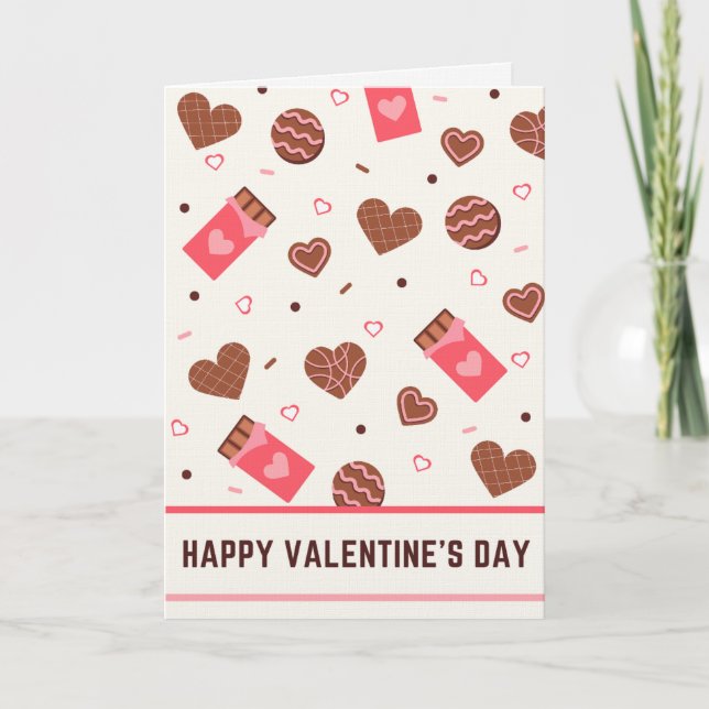 Chocolate & Biscuits Happy valentine's Day Card (Front)