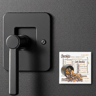 Chocolate Bits Almonds Typography Collage Photo Magnet