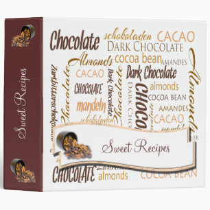 Chocolate Bits and Almonds Close Up Photograph 2" Binder